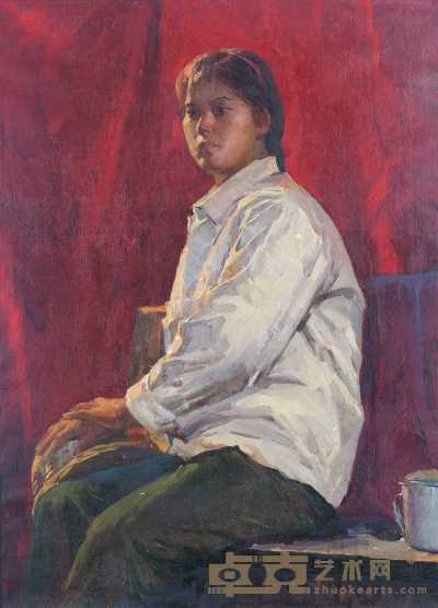 夏培耀 1976年作 女工肖像 73×99cm